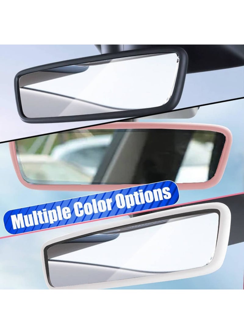 SYOSI 2Pcs Silicone Protector Frames for Tesla Model 3 2017-2024 & Model Y - Screen and Rear View Mirror Protection, Central Control Display Protective Cover (White) - Image 3