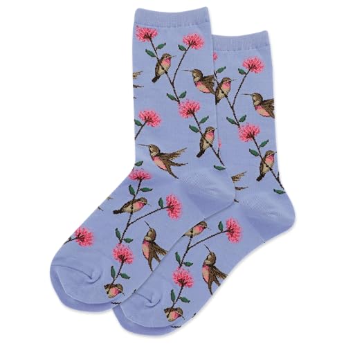 Hot Sox womens Animal Series Novelty Fashion Crew Casual Sock, Hummingbirds (Coastal Blue), 4 10 US - Image 2