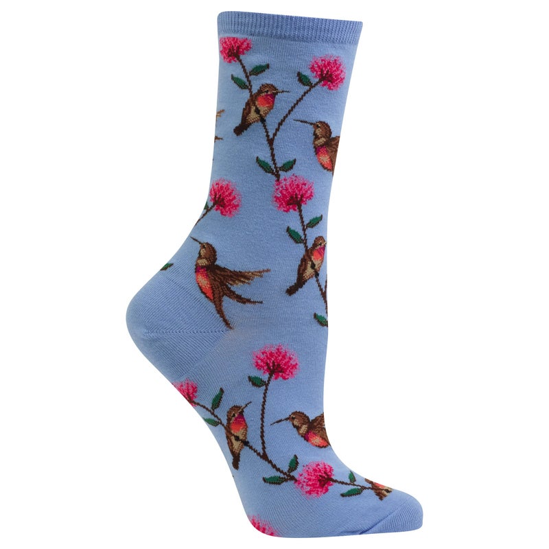 Hot Sox womens Animal Series Novelty Fashion Crew Casual Sock, Hummingbirds (Coastal Blue), 4 10 US - Image 5