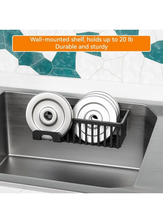 Yieach Black In Sink Sponge Holder for Kitchen Sink Organizer,3-In-1 In Sink Caddy with Suction Cups,Plastic Scrub Brush and Sink Ccrub Holder,New Home Must Haves Sponge Caddy,Dish Soap Rack,Dispenser - Image 5