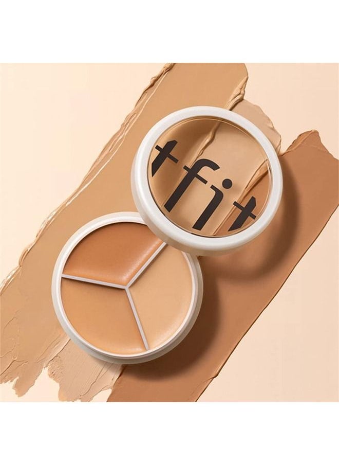 Julystar - Full Cover Concealer Palette, Tri-Color Concealer Make Up, Corrects Dark Circles Red Marks Scars and Softens Fine Lines, Highlight Contours Waterproof Long Lasting Concealer Matte Foundation - Image 1