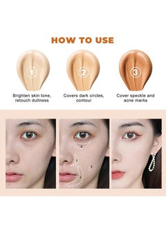 Julystar Full Cover Concealer Palette, Tri-Color Concealer Make Up, Corrects Dark Circles Red Marks Scars and Softens Fine Lines, Highlight Contours Waterproof Long Lasting Concealer Matte Foundation  - Image 4