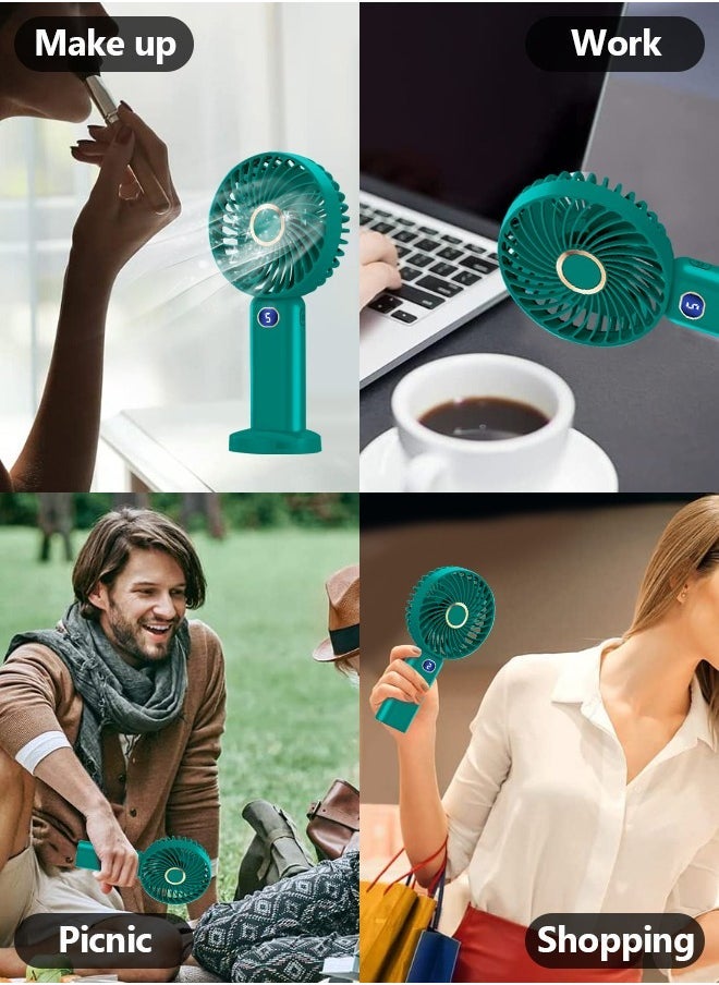 SUCITY مروحة محمولة باليد - مروحة شخصية بخمسة سرعات - مروحة صغيرة متعددة الوظائف - مروحة رقمية صامتة - مروحة جيب ذات تحمل طويل - Image 2