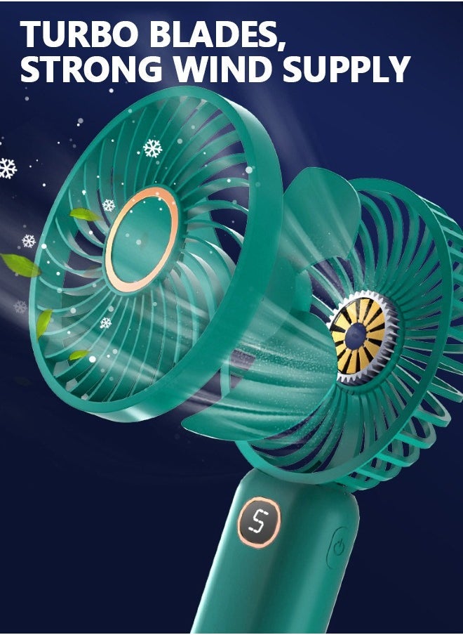 SUCITY مروحة محمولة باليد - مروحة شخصية بخمسة سرعات - مروحة صغيرة متعددة الوظائف - مروحة رقمية صامتة - مروحة جيب ذات تحمل طويل - Image 5