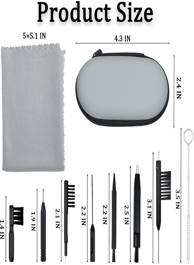GIYAWA مجموعة تنظيف سماعات الأذن (10 قطع) مع فرش تنظيف وحافظة، أدوات تنظيف متعددة الوظائف - Image 2