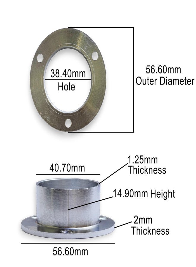 Moksh Plus Brass Fix Socket 1.1/2 Inch (38mm), Hole Cover & Guard, Curtain Rod Holder Flange, and Pipe Bracket (Pack of 1 Pcs.) (Chrome (C.P.)) - Image 2