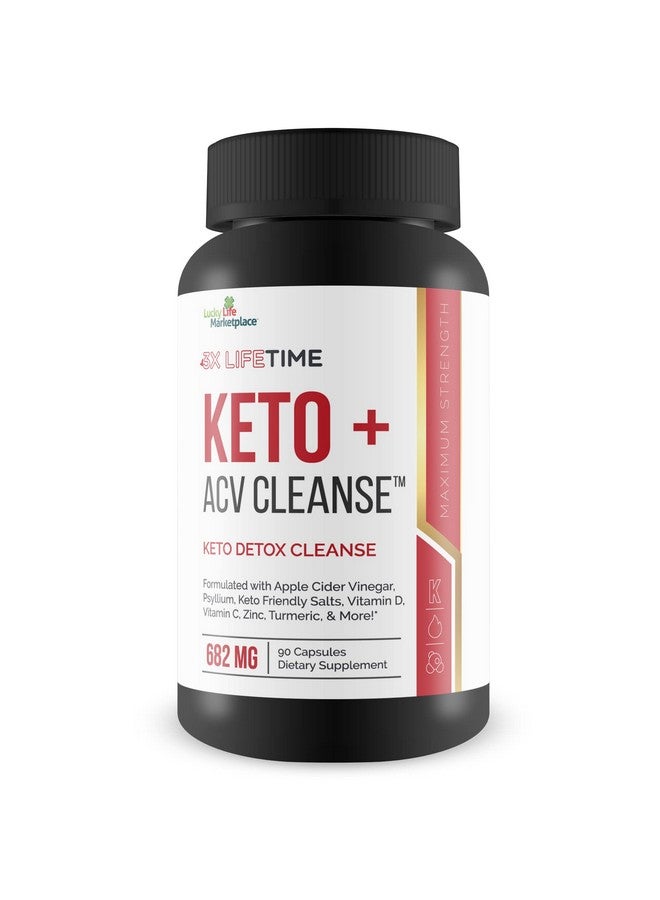 Generic 3X Lifetime Keto + ACV Cleanse - Keto Detox Cleanse for Full Body Cleansing - 90 Day Supply - Help Reduce Belly Bloat w/Psyllium Digestive Support - Promote Energy & Focus - Keto Detox Cleanser  - Image 1