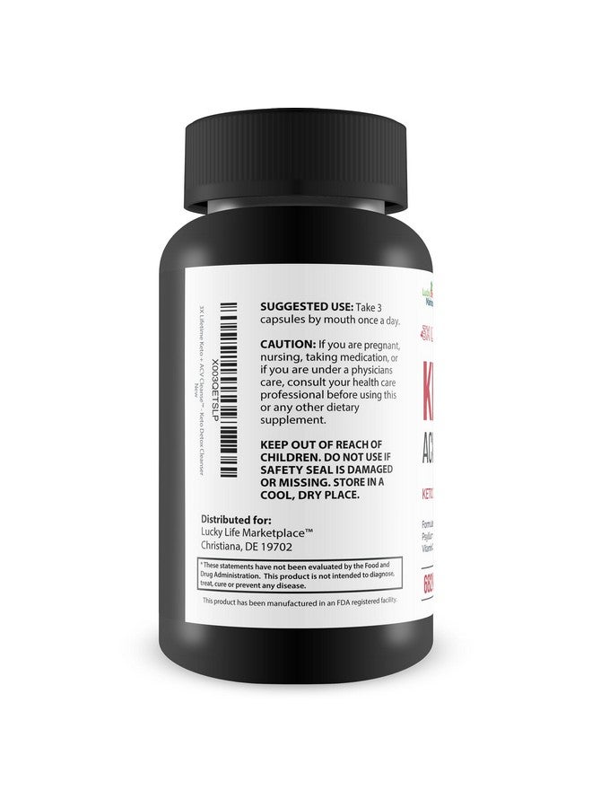 Generic 3X Lifetime Keto + ACV Cleanse - Keto Detox Cleanse for Full Body Cleansing - 90 Day Supply - Help Reduce Belly Bloat w/Psyllium Digestive Support - Promote Energy & Focus - Keto Detox Cleanser  - Image 3
