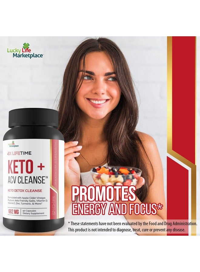 Generic 3X Lifetime Keto + ACV Cleanse - Keto Detox Cleanse for Full Body Cleansing - 90 Day Supply - Help Reduce Belly Bloat w/Psyllium Digestive Support - Promote Energy & Focus - Keto Detox Cleanser  - Image 5