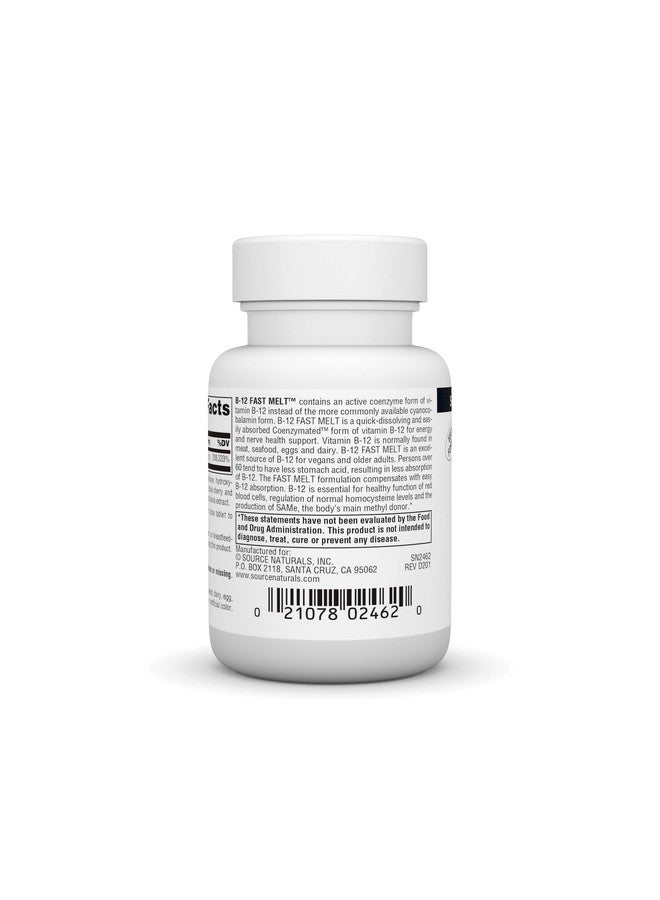 Source Naturals فيتامين ب-12 من سورس ناتشورالز يدعم إنتاج الطاقة* - 5 ملغ - 60 صيغة نباتية سريعة الذوبان - Image 3