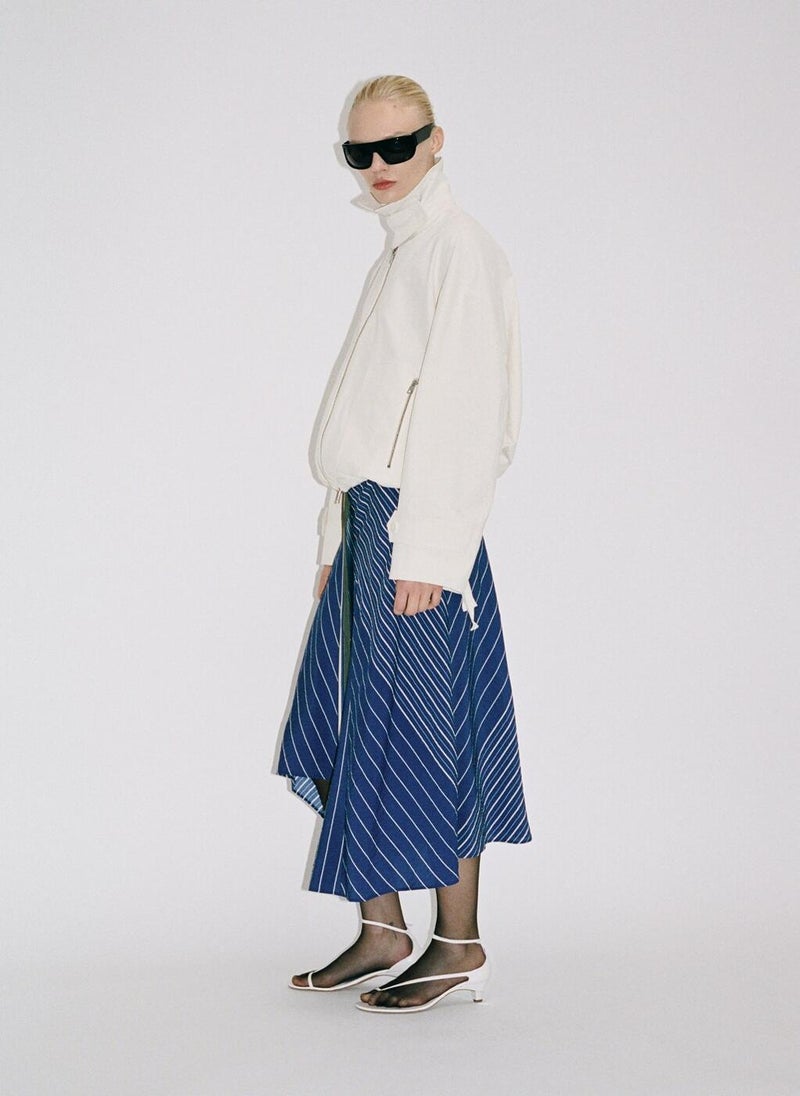 MANGO Striped Midi Skirt With Belt  - Image 4