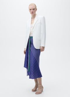 MANGO Striped Midi Skirt With Belt  - Image 3