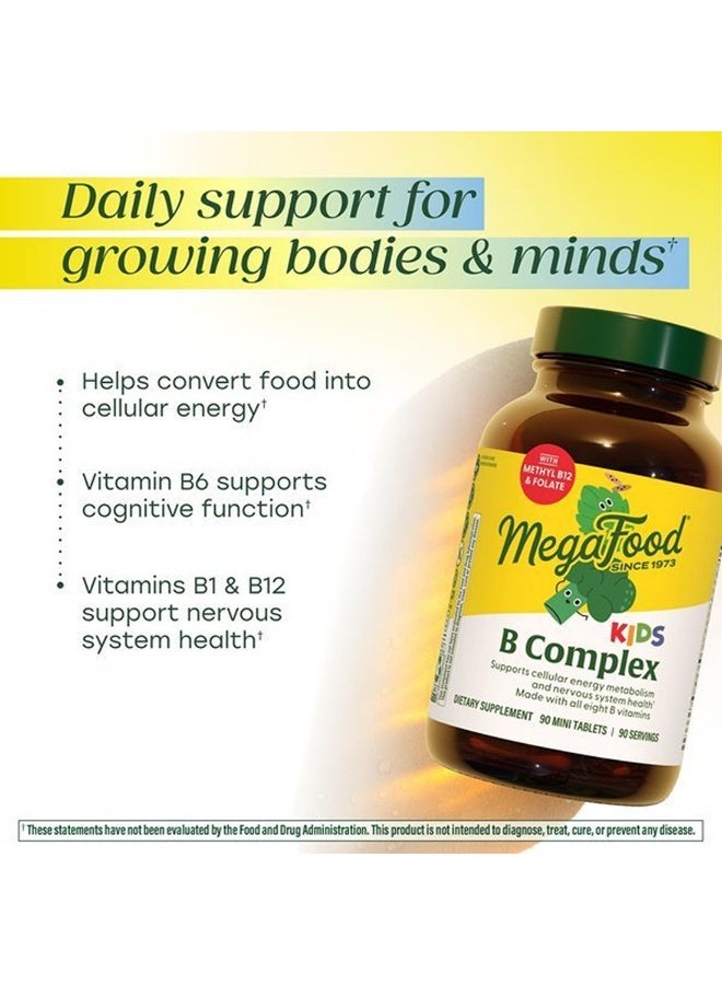 MegaFood ميغا فود للأطفال ب مركب - ب مركب يدعم عملية التمثيل الغذائي للطاقة الخلوية وصحة الجهاز العصبي مصنوع من جميع فيتامينات ب الثمانية مكمل غذائي 30 قرص صغير / 30 حصة - Image 4