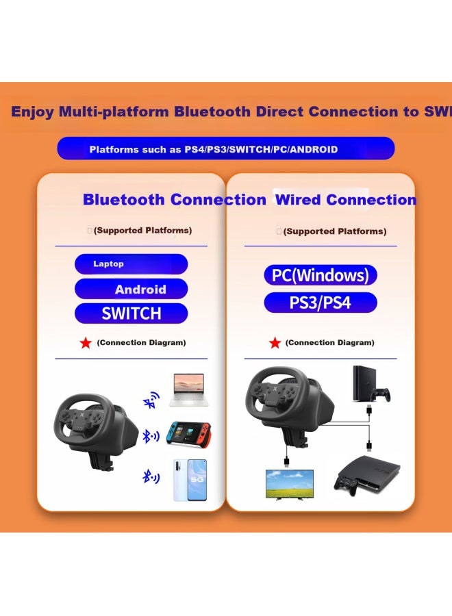 Keteng Switch Bluetooth Wireless Game Steering Wheel, Mario Racing Game, Run Run Karting, Qq Racing, Pc Extreme Racing, Speeding Car Simulator, 2 Atmosphere Dashboard, Driving Controller - Image 3