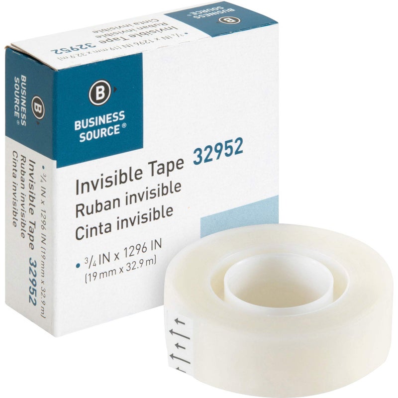 Business Source Invisible Tape, Refill Roll, 0.75" x 1296", Clear, 1 Count - Image 3