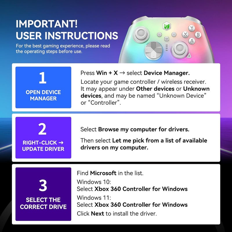 BIGBIG WON Rainbow 3 Wireless Controller 2000Hz Polling Rate Capacitive Joystick 16 Mechanical Keys 14 Custom RGB Lights 6-Axis Gyro Sensor Switchable Hall/Micro-switch Trigger 3.5mm Audio Jack Gamepa - Image 3