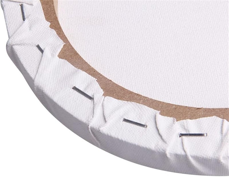 20cm Round Blank Cotton Canvas Panel For Oil Acrylic Painting Artists Kids - Image 5
