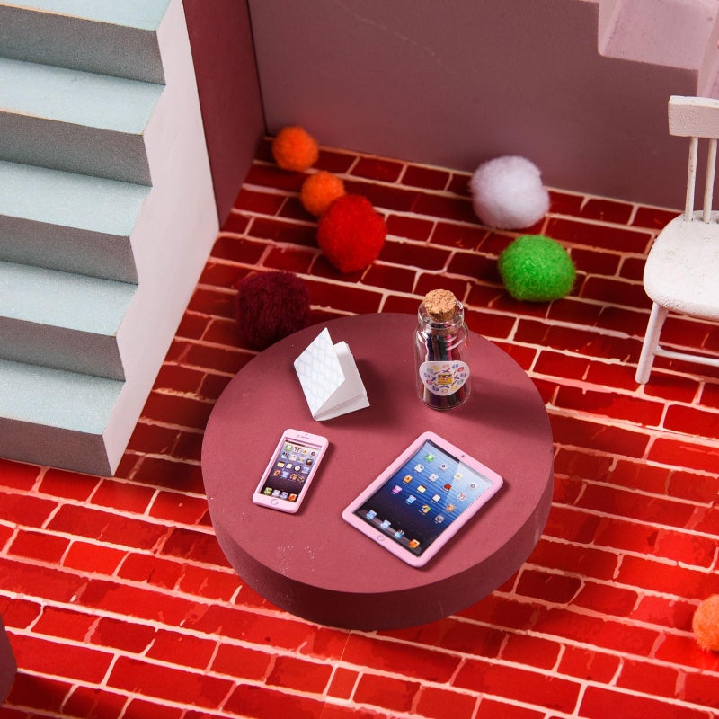 FOBSME 12 Sheets Miniature Dollhouse Wallpaper and Flooring Mini Dollhouse Floorboards Wall Paper Self-Adhesive Flooring Wall Tiles 8.27 x 11.69 Inch Mini DIY Dollhouses Accessories, 4 Styles - Image 4