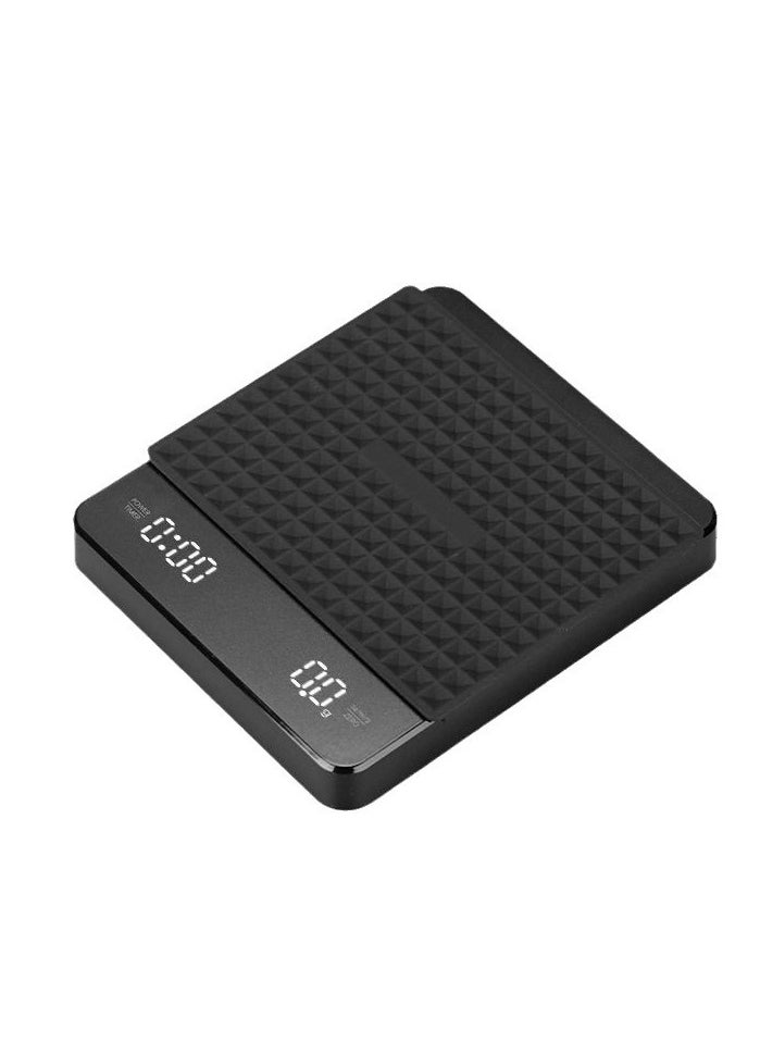 Timer Coffee Scale with Anti-Slip Pad,Digital Smart Touch  Hand-poured Coffee Scale,Waterproof Anti-Slip Food Weighing,0.1g/3kg,2 Power Mode(Battary/USB)