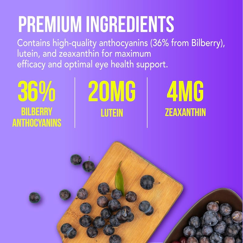 NANOWELL EyeCare Anthocyanins 100  Eye Health Supplement with Bilberry Zeaxanthin Lutein Anthocyanins Vitamin A E Selenium  Copper  60 Softgels 60 Day Supply - Image 5