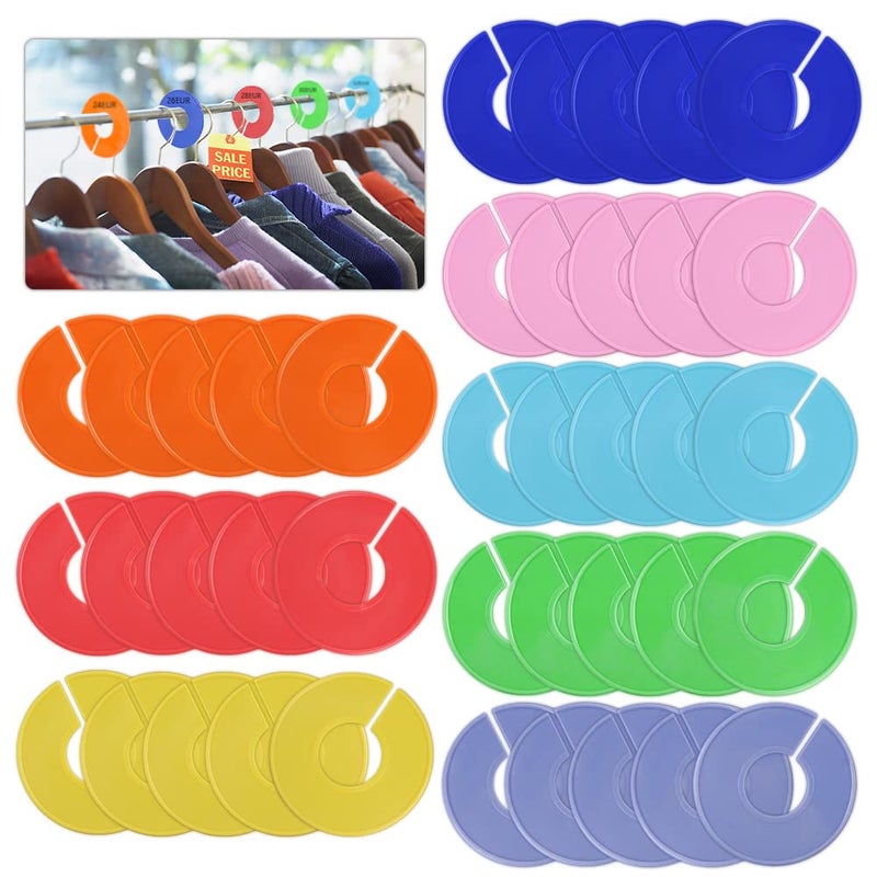 Heqishun 40 Pack Wardrobe Dividers Color Clothing Rack Size Dividers Plastic Hanger Tags Closet Dividers for Hanging Clothes Round Wardrobe Hanger Separators for Home Kids Adults  8 Colours