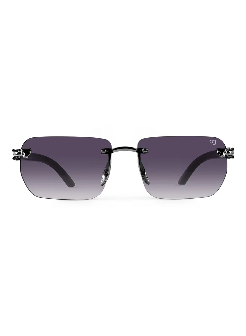 Woggles Uv-Protected Purple Rimless Rectangle Sunglasses