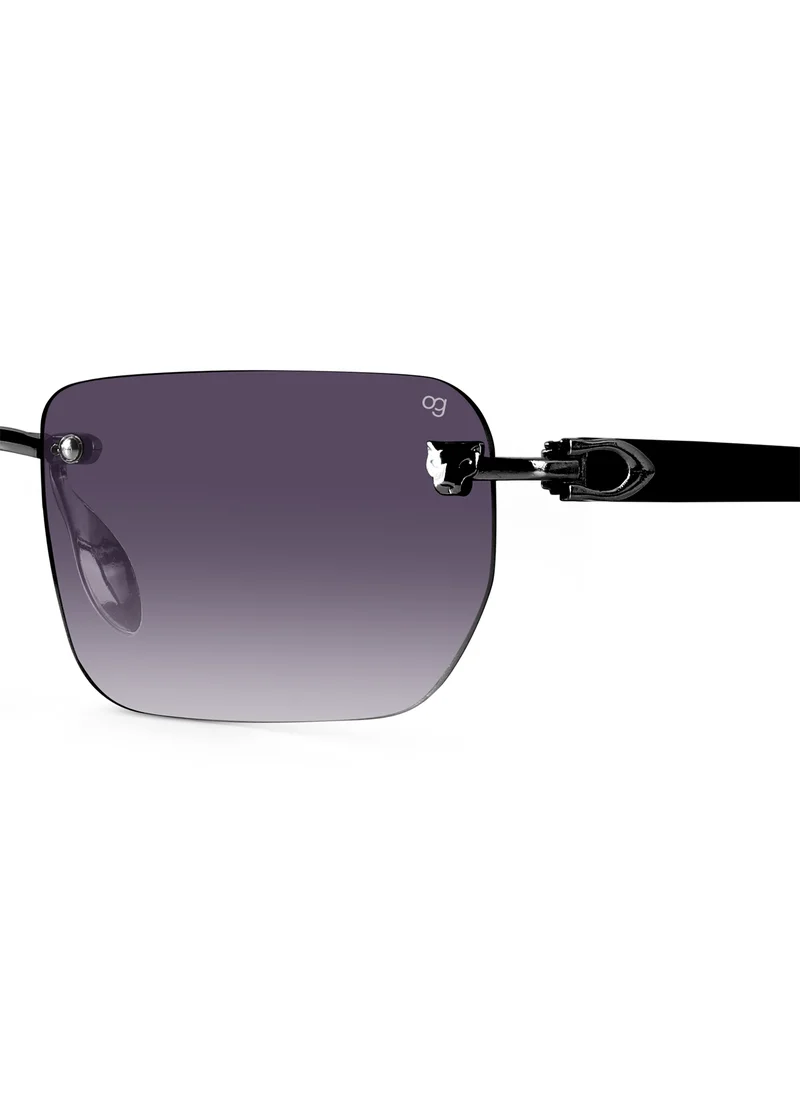 Woggles Uv-Protected Purple Rimless Rectangle Sunglasses