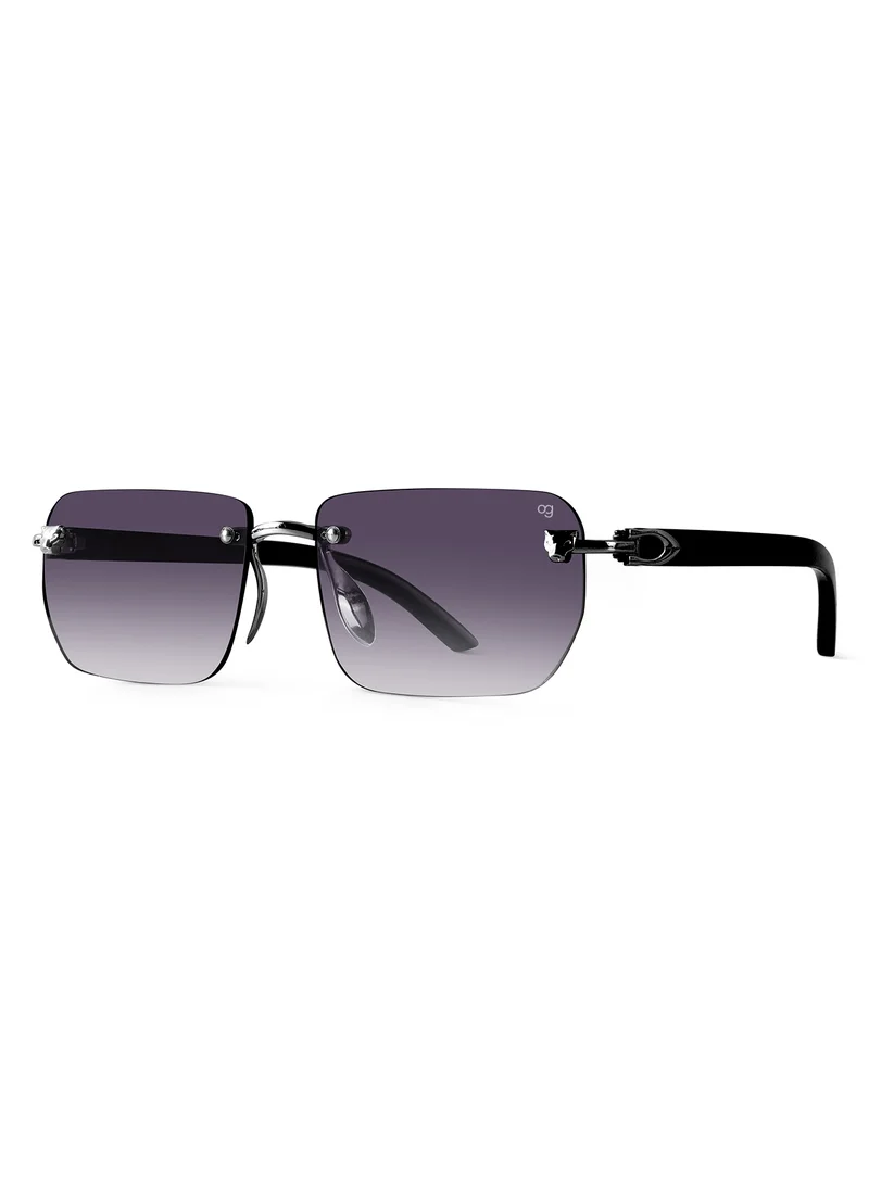 Woggles Uv-Protected Purple Rimless Rectangle Sunglasses