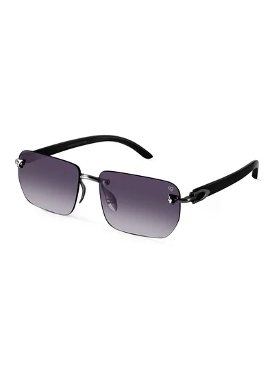 Woggles Uv-Protected Purple Rimless Rectangle Sunglasses
