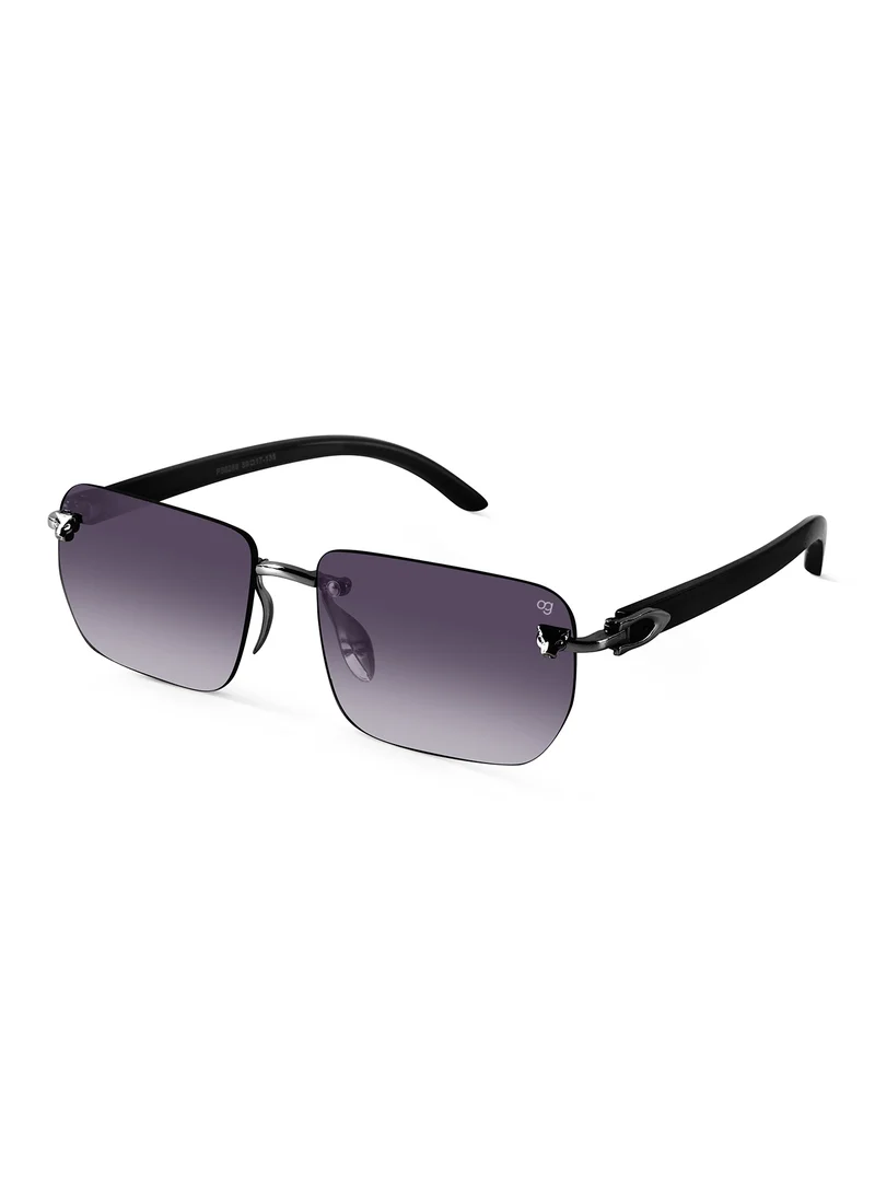 Woggles Uv-Protected Purple Rimless Rectangle Sunglasses