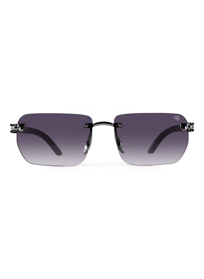 Woggles Uv-Protected Purple Rimless Rectangle Sunglasses - Image 5