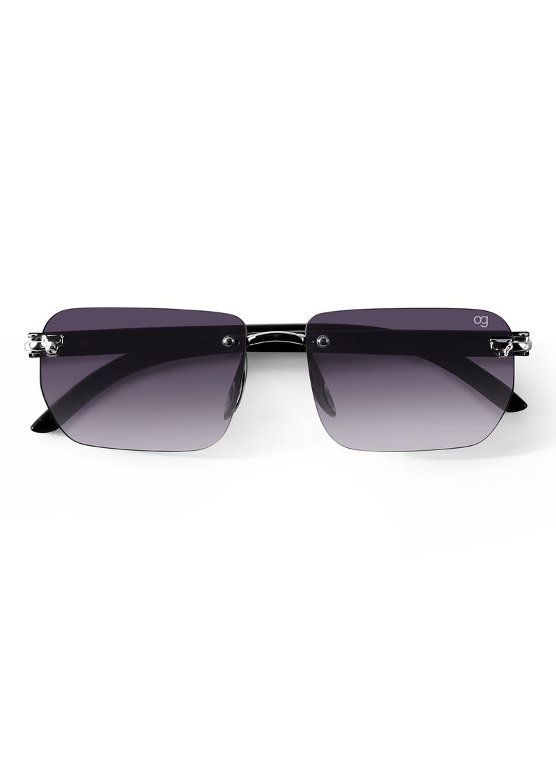 Woggles Uv-Protected Purple Rimless Rectangle Sunglasses - Image 4