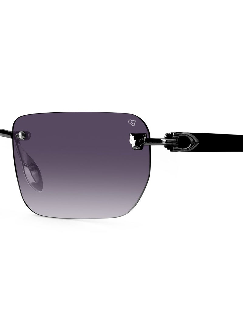 Woggles Uv-Protected Purple Rimless Rectangle Sunglasses - Image 3