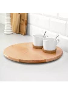 Graidient span Graidient span SNUDDA Lazy Susan Solid Wood Birch  - Image 2