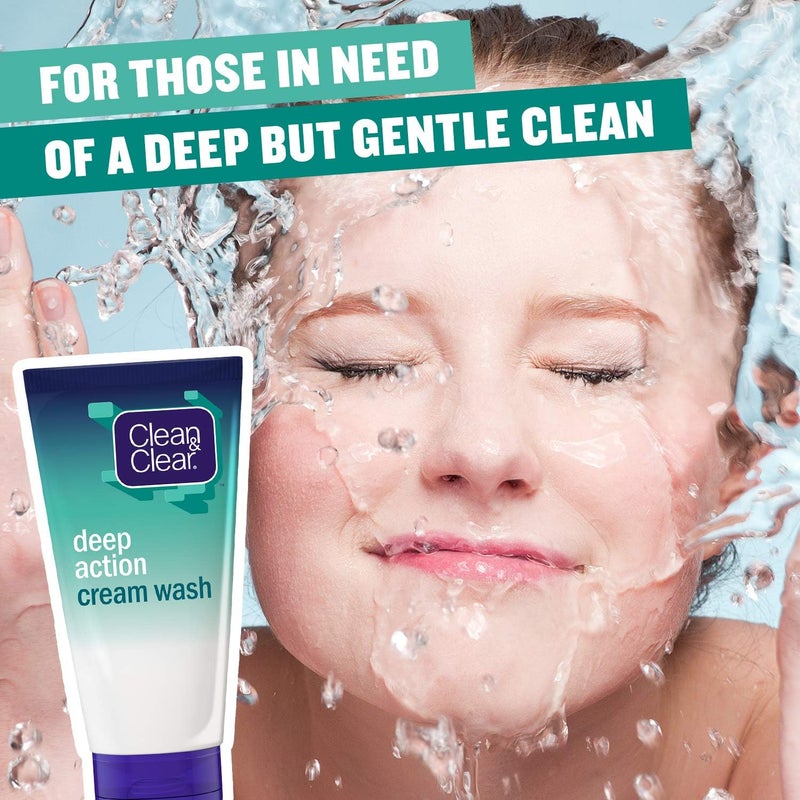 Clean & Clear Face Cream Wash, Deep Action, 150ml - Image 2