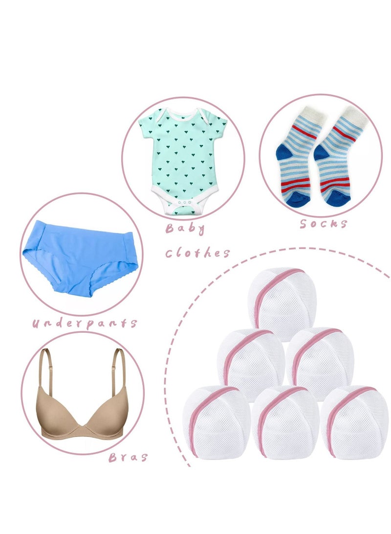 واي آند دي 6 Pcs Bra Mesh Laundry Bag, Women's Lingerie with Zipper Special Care Washing Storage Bag for Women Cosmetic  - Image 2