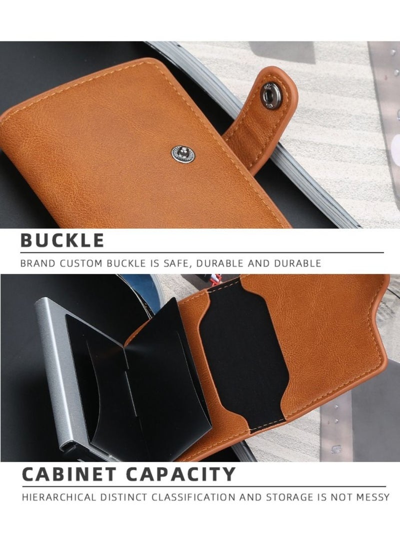 Stylish Automatic Popup Bank Credit Business ID Card Holder For Women Men Protection Case Unisex