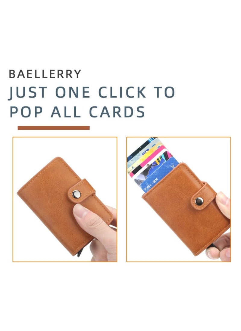 baellerry Stylish Automatic Popup Bank Credit Business ID Card Holder For Women Men Protection Case Unisex  - Image 4