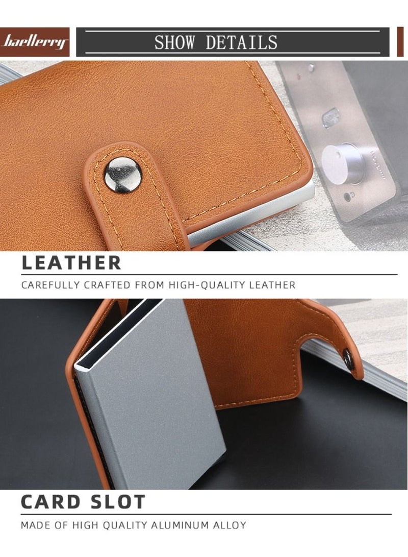 Stylish Automatic Popup Bank Credit Business ID Card Holder For Women Men Protection Case Unisex