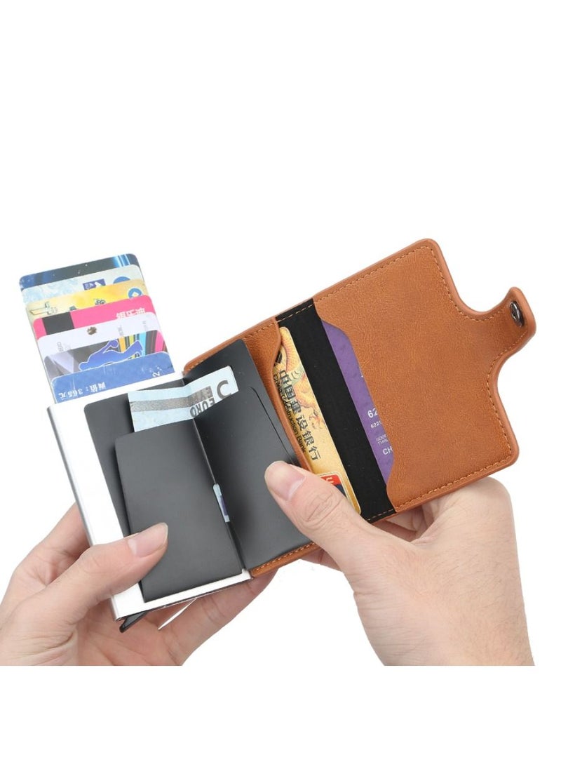 baellerry Stylish Automatic Popup Bank Credit Business ID Card Holder For Women Men Protection Case Unisex  - Image 2