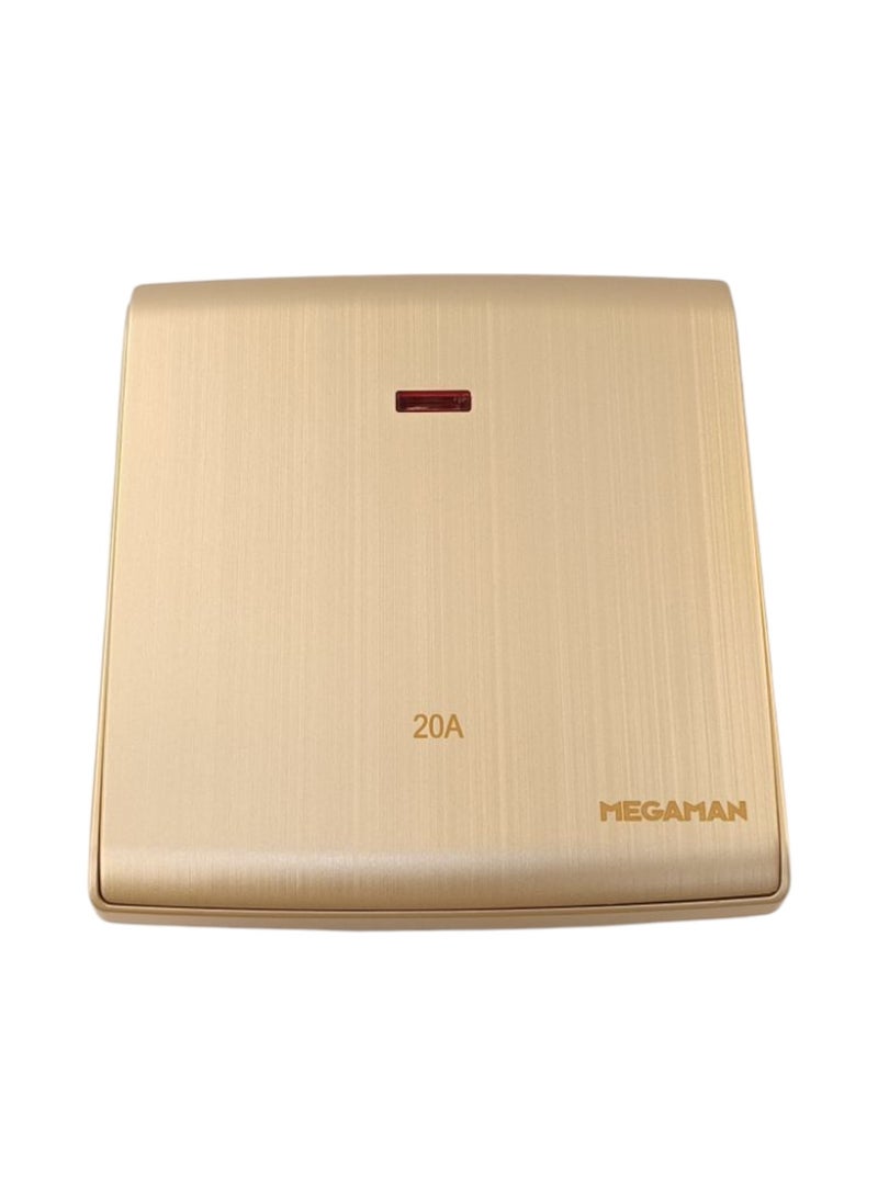 ميجامان Megaman Switch Neon 1Gang 1Way 20Amp - Gold - Image 1