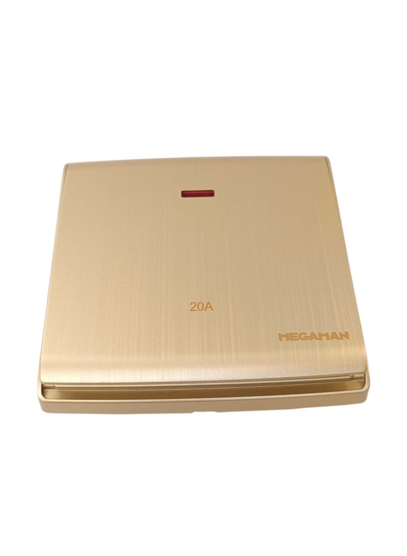 ميجامان Megaman Switch Neon 1Gang 1Way 20Amp - Gold - Image 3