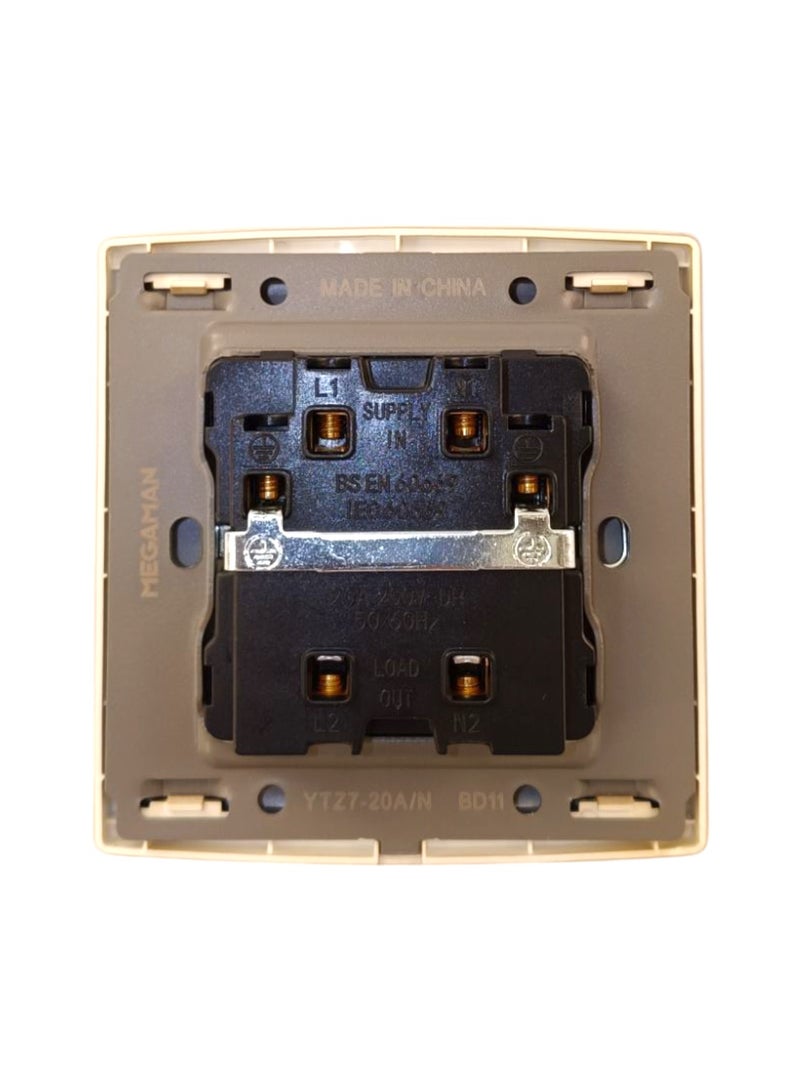 ميجامان Megaman Switch Neon 1Gang 1Way 20Amp - Gold - Image 4