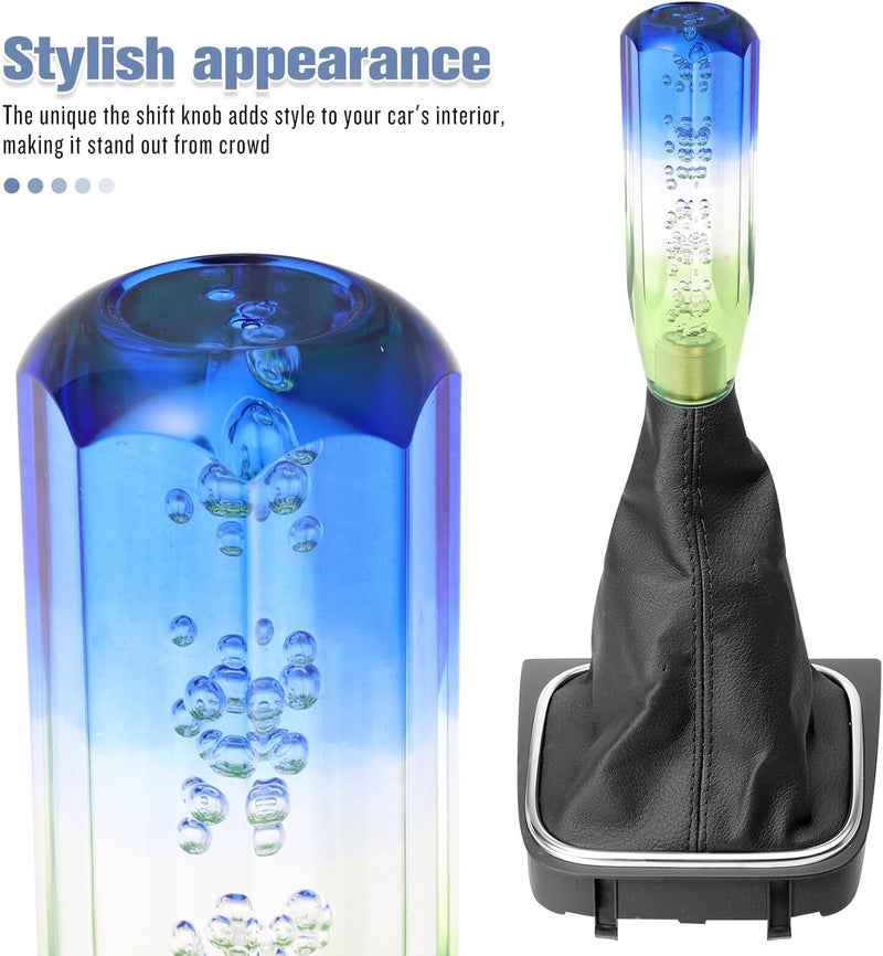 Weighted Octagonal Car Shift Knob 150cm Manual and Automatic Gear Lever Handle Blue White Green Universal Replacement Gear Stick Knob for Vehicle Interior Accessories - Image 1