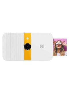 KODAK Smile Instant Print Digital Camera – Slide-Open 10MP Camera w/2x3 ZINK Printer (White/ Yellow)
