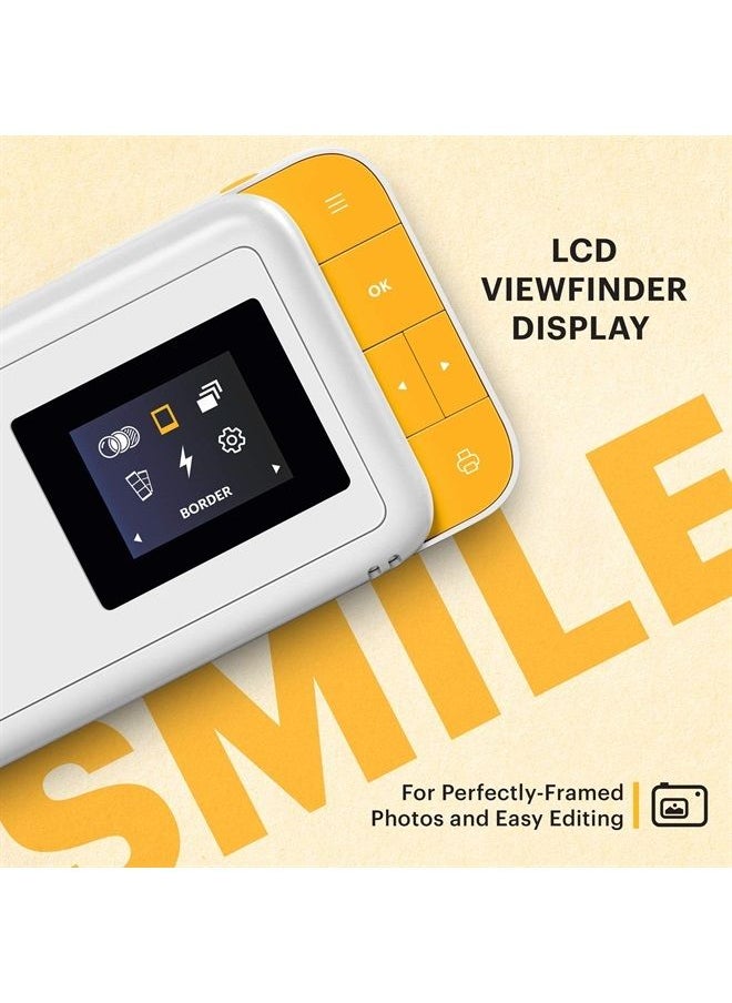 Zink - KODAK Smile Instant Print Digital Camera – Slide-Open 10MP Camera w/2x3 ZINK Printer (White/ Yellow) - Image 1