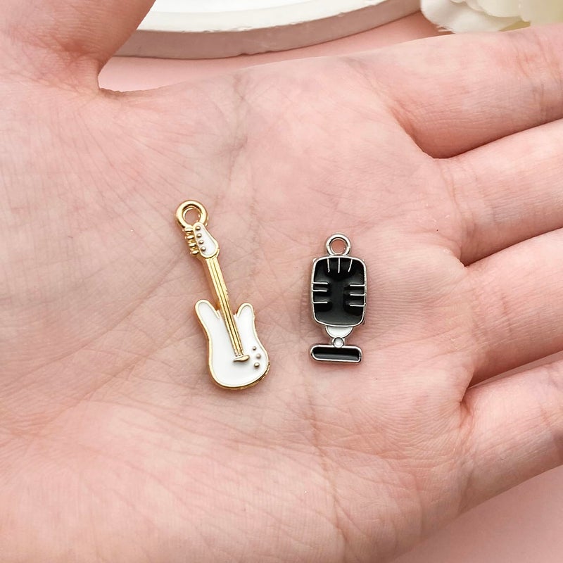 Youdiyla 80pcs Music Theme Mixed Shapes Musical Instruments Alloy Enamel Charm Pendants for DIY Bracelet Jewelry Making SN964 - Image 4