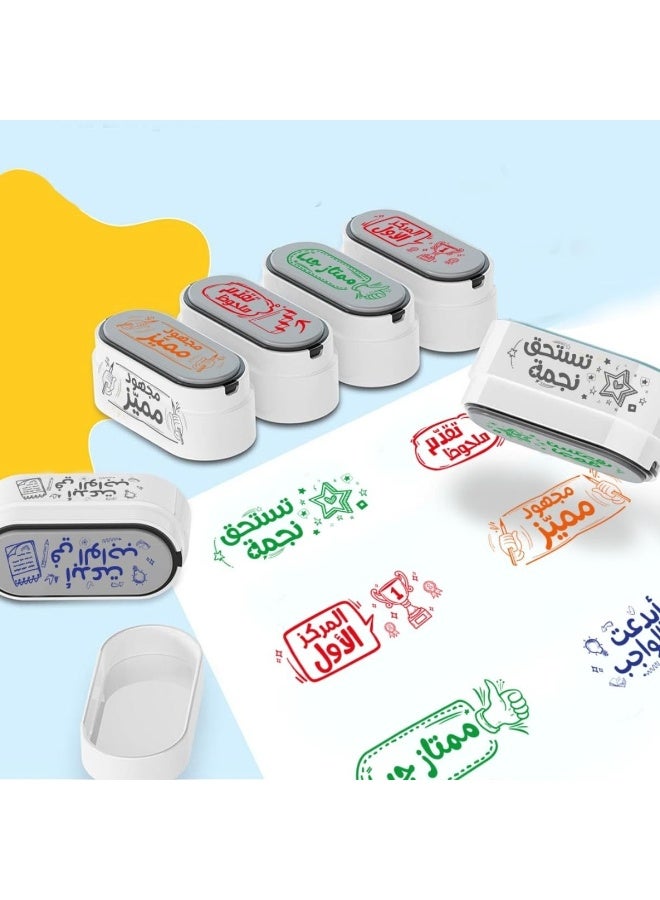 فن ليرنينج ستور مجموعة أختام المعلمة التحفيزية – 6 قطع | أختام تشجيعية عربية للطلاب | أختام مكافآت للواجب والتصحيح - Image 2