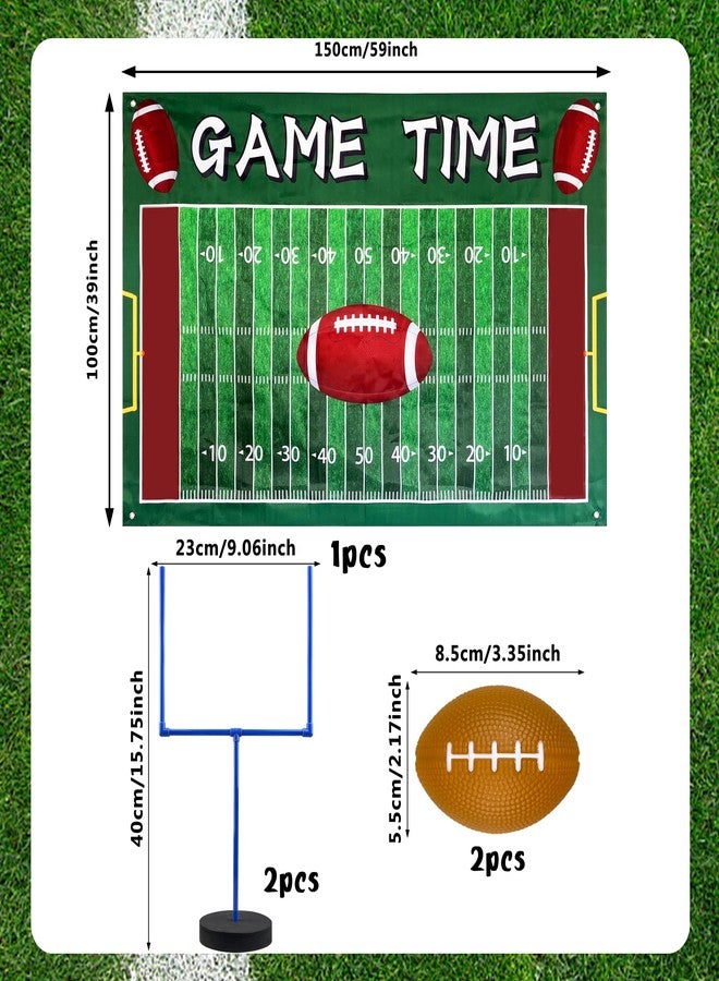XIPEGPA 5 PCS Large Football Party Goal Post Decoration Kit with 2 PCS 15.75 in Field Goal Posts 1 PCS 59 in Court Table Runner 2 PCS 3.35IN Footballs for Football Theme Party Supplies - Image 2