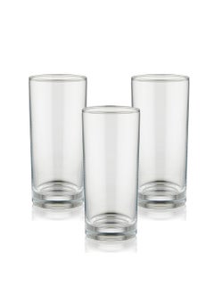 BLACKSTONE Set of 3 Clear Long Glass Double Old Fashioned Rocks Glass 380ML, Made In Turkey  - Image 1
